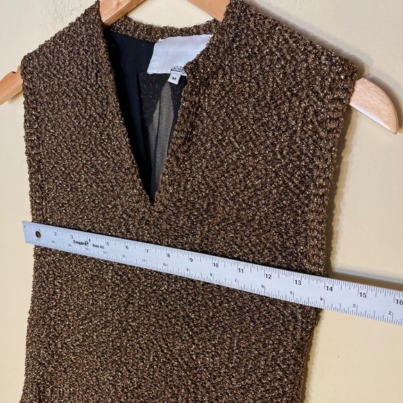 Brown Sleeveless Knit Top with Black Accents - Picture 9 of 10